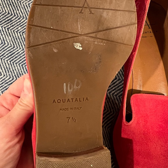 Aquaitalia red suede loafers size 7.5 US - Picture 7 of 7